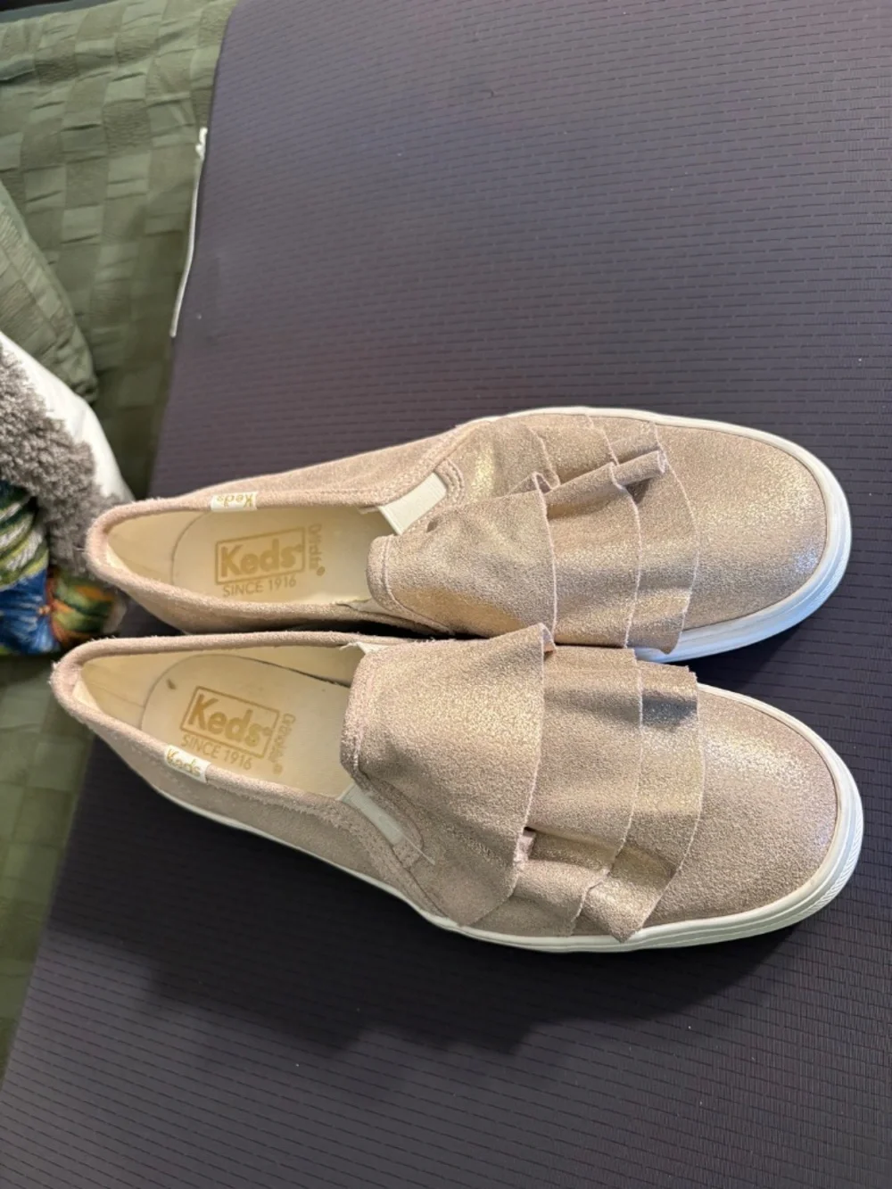 Keds Gold Ruffle Slip-on Shoes